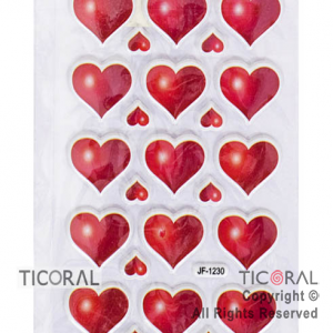 STICKER CORAZONES ROJOS HS5658-11 x 12