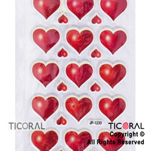 STICKER CORAZONES ROJOS HS5658-11 x 12