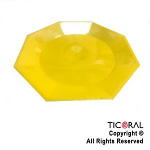 PLATO OCTOGONAL POSTRE 17CM PP AMARILLO x 10