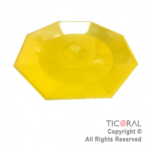 PLATO OCTOGONAL POSTRE 17CM PP AMARILLO x 10