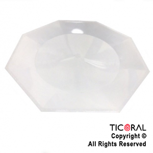 PLATO OCTOGONAL COMIDA 22CM PP BLANCO x 10