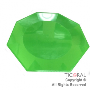 PLATO OCTOGONAL POSTRE 17CM PP VERDE x 10