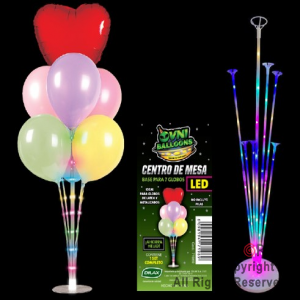 CENTRO DE MESA LED MULTICOLOR 7 GLOBOS 3 EFECTOS x 1