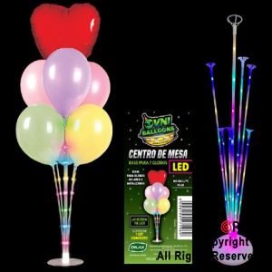 CENTRO DE MESA LED MULTICOLOR 7 GLOBOS 3 EFECTOS x 1