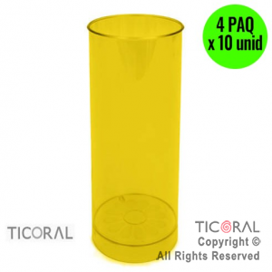 VASO TUBO AMARILLO 4 PAQUETES X 10 UNIDADES