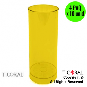 VASO TUBO AMARILLO 4 PAQUETES X 10 UNIDADES