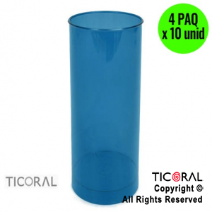 VASO TUBO AZUL 4 PAQUETES X 10 UNIDADES