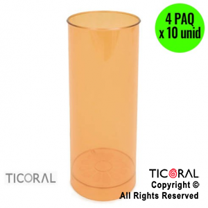 VASO TUBO NARANJA 4 PAQUETES X 10 UNIDADES