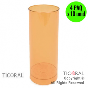 VASO TUBO NARANJA 4 PAQUETES X 10 UNIDADES