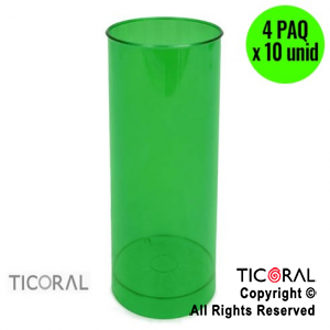 VASO TUBO VERDE 4 PAQUETES X 10 UNIDADES