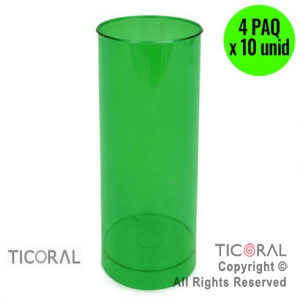 VASO TUBO VERDE 4 PAQUETES X 10 UNIDADES