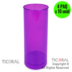 VASO TUBO VIOLETA 4 PAQUETES X 10 UNIDADES