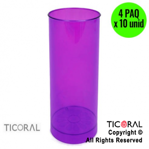 VASO TUBO VIOLETA 4 PAQUETES X 10 UNIDADES