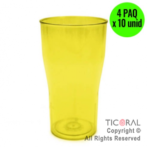 VASO COLA COLOR AMARILLO 4 PAQUETES x 10 UNIDADES