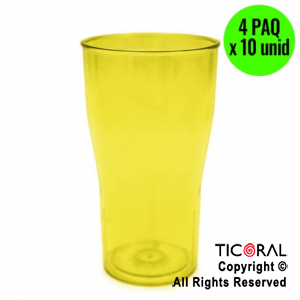 VASO COLA COLOR AMARILLO 4 PAQUETES x 10 UNIDADES