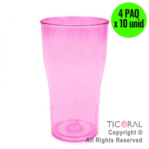 VASO COLA COLOR FUCSIA 4 PAQUETES x 10 UNIDADES