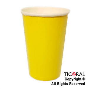 VASO POLIPAPEL AMARILLO 240CC X 8 UNIDADES