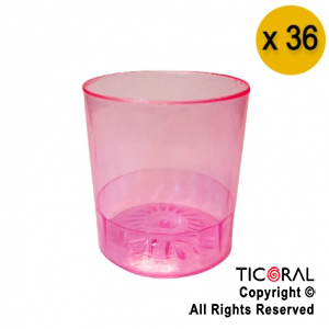 VASO DEGUSTACION 100 CC ROSA FLUO x 36