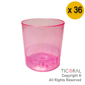 VASO DEGUSTACION 100 CC ROSA FLUO x 36