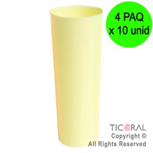 VASO TRAGO LARGO PP KV AMARILLO PASTEL 280CC (4 pack x 10 unid)