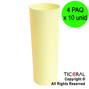 VASO TRAGO LARGO PP KV AMARILLO PASTEL 280CC (4 pack x 10 unid)